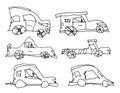 Children drawings of cars. Royalty Free Stock Photo