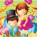 children dressing up. Vector illustration decorative design