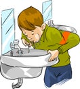 Children drinking dirty water