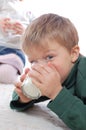 Children drinking milk Royalty Free Stock Photo