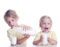 Children drinking milk