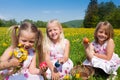 Children on an Easter egg hunt Royalty Free Stock Photo