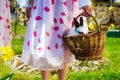 Children on Easter egg hunt with bunny Royalty Free Stock Photo