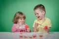 Children and Easter eggs Royalty Free Stock Photo