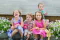 Children Eating Easter Candy Outside