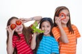 Children eating healthy food Royalty Free Stock Photo