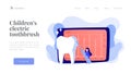Children electric toothbrush concept landing page