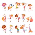 Children are engaged in different kinds of sports. Fitness. Dancing breakdance