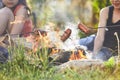 Children enjoy campfire