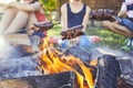 Children enjoy campfire