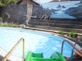 children enjoy holidays in the pool