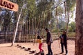 Children are enjoying adventure games at Sanjay Lake adventure park, New Delhi.