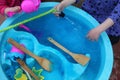 Children Exploring Bath Jelly in a Water Table