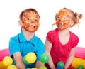 Children with face painting. Royalty Free Stock Photo