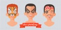 Children face painting set of vector illustrations Royalty Free Stock Photo