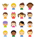 Children face set Royalty Free Stock Photo