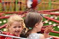 Children on fair ride Royalty Free Stock Photo
