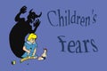 Children fear, shadow on the wall Royalty Free Stock Photo