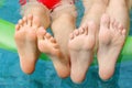 Children feet in water