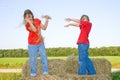 Children fighting. Royalty Free Stock Photo
