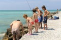 Children fishing