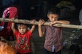 Children in a fishing village in Sihanoukville, Cambodia