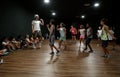 Funk dance masterclass for children during summer camp activities