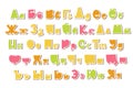 Children font in the cartoon style. Royalty Free Stock Photo