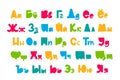 Children font in the cartoon style. Royalty Free Stock Photo