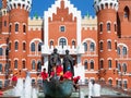 Children in fountain boat in Yoshkar-Ola city