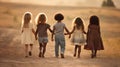 Children Friends Together in Minimalistic Superb Clean Image AI Generated