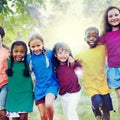 Children Friendship Togetherness Smiling Happiness Concept Royalty Free Stock Photo