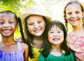 Children Friendship Togetherness Smiling Happiness Concept Royalty Free Stock Photo