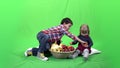 Children, fruits and green screen 4k ProRes, 4.2.2 10bit