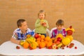 Children and fruits