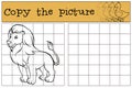 Children games: Copy the picture. Cute beautiful lion.