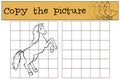 Children games: Copy the picture. Cute horse.