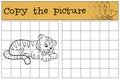 Children games: Copy the picture. Little cute baby tiger smiles.