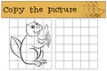 Children games: Copy the picture. Little cute beaver.