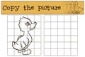 Children games: Copy the picture. Little cute duckling.