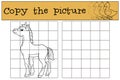 Children games: Copy the picture. Little cute foal.