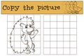 Children games: Copy the picture. Little cute hedgehog.