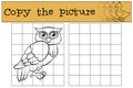 Children games: Copy the picture. Little cute owl.