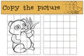 Children games: Copy the picture. Little cute panda.