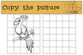 Children games: Copy the picture. Little cute parrot.
