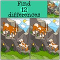 Children games: Find differences. Father goat with his baby. Royalty Free Stock Photo