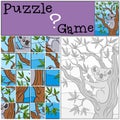 Children games: Puzzle. Little cute koala.