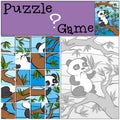 Children games: Puzzle. Little cute panda. Royalty Free Stock Photo