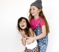 Children Girlfriends Smiling Happiness Friendship Togetherness S Royalty Free Stock Photo