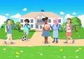 Children different nationalities go to school Royalty Free Stock Photo